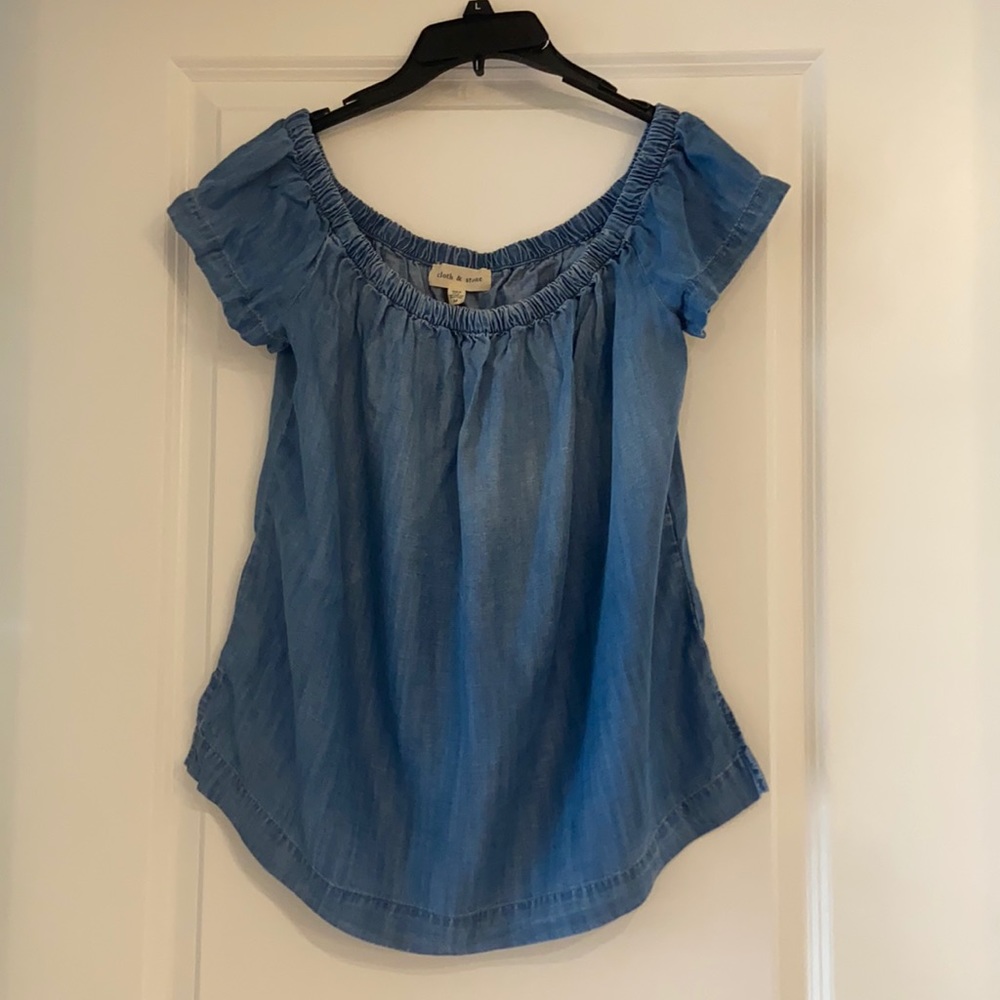 Cloth & Stone | off the shoulder chambray blouse
